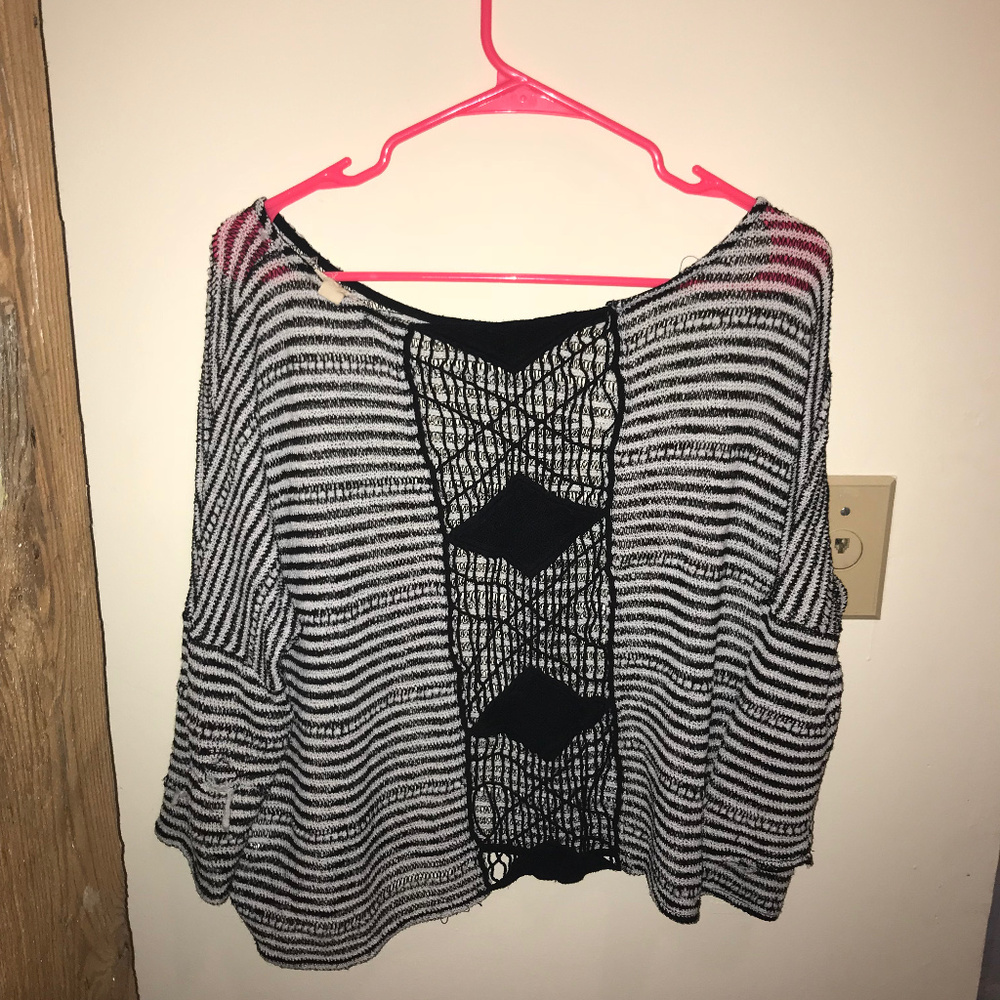 Black and white Sweater with Design on Back
